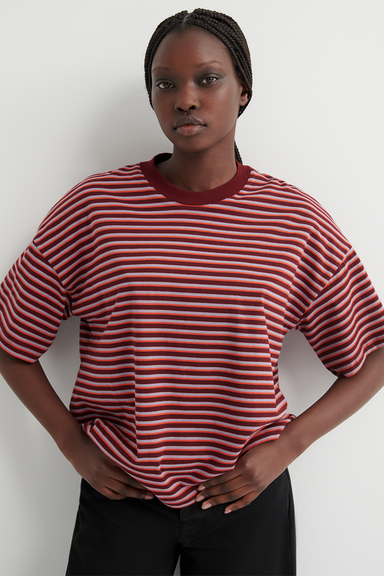 Oversized Boxy Tee - Stack Stripe