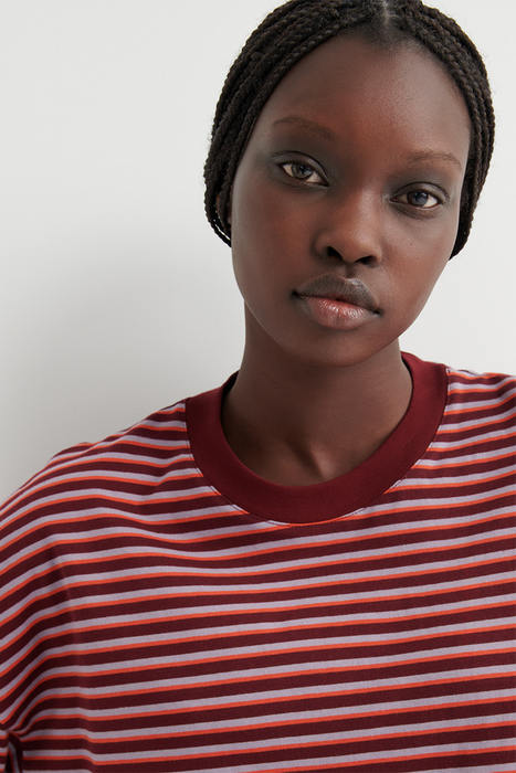 Oversized Boxy Tee - Stack Stripe