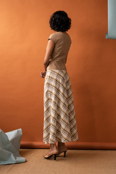 Lydia Skirt - Ochre Tartan