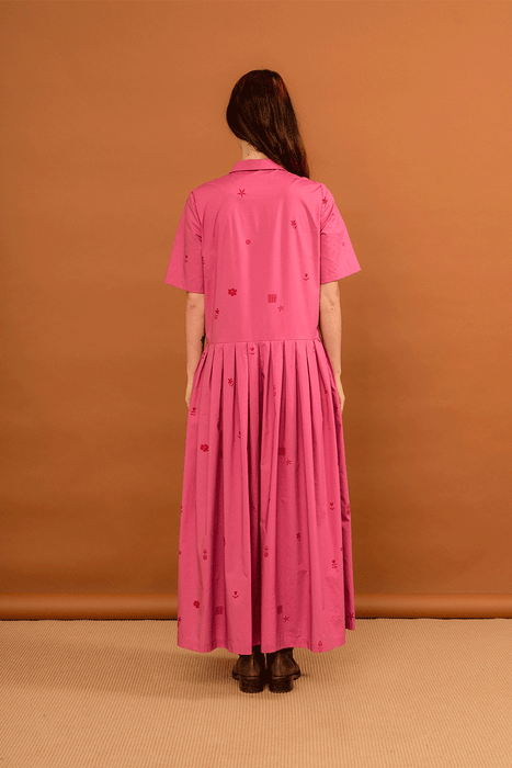 Passenger Dress - Cerise Stamp