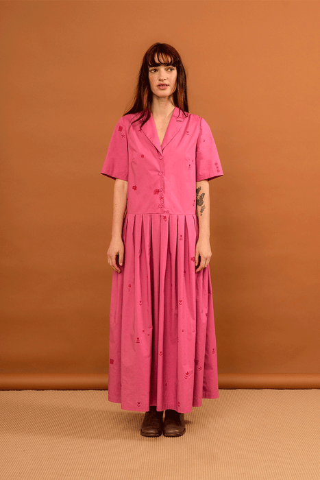 Passenger Dress - Cerise Stamp