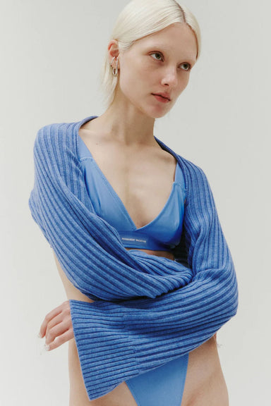 Echo Knitted Shrug - Pure Blue