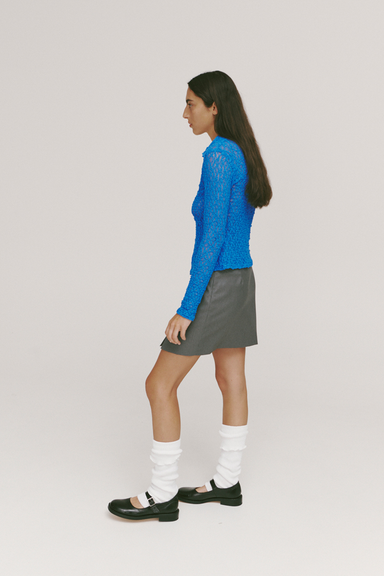 All-Day Miniskirt - Grey Pinstripe