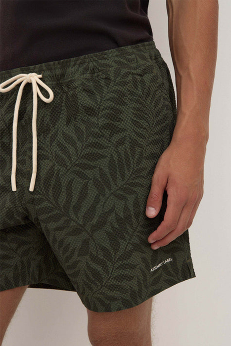 Palm Print Swim Short - Sorrel / Moss