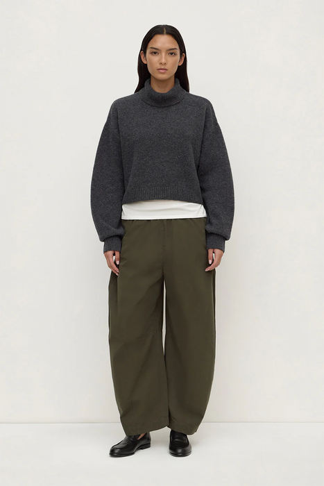 Paris Wool Cashmere Knit Turtleneck - Charcoal Marle