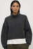 Paris Wool Cashmere Knit Turtleneck - Charcoal Marle