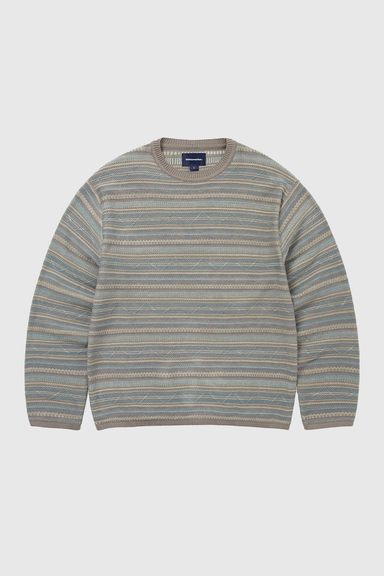 Pattern Knit Crew - Slate