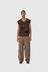 Pattern Knit Vest - Brown