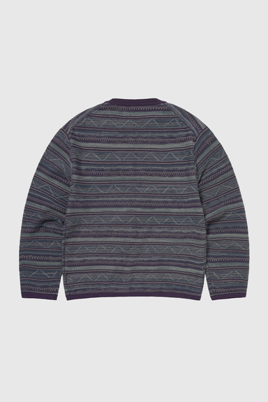 Pattern Knit Crew - Dark Purple
