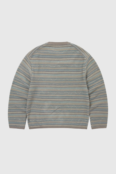 Pattern Knit Crew - Slate