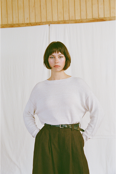 Pebble Cotton Knit - Creme