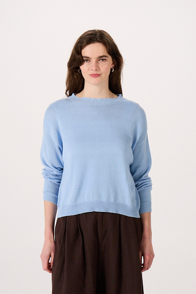 Pebble Cotton Knit - Sky Blue