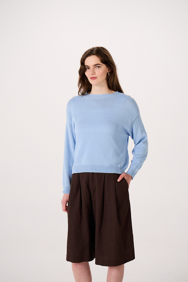 Pebble Cotton Knit - Sky Blue