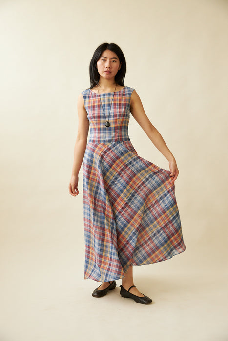 Cleo Dress - Primary Tartan