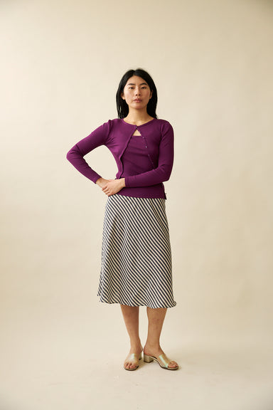 Slip Skirt - Midnight Stripe