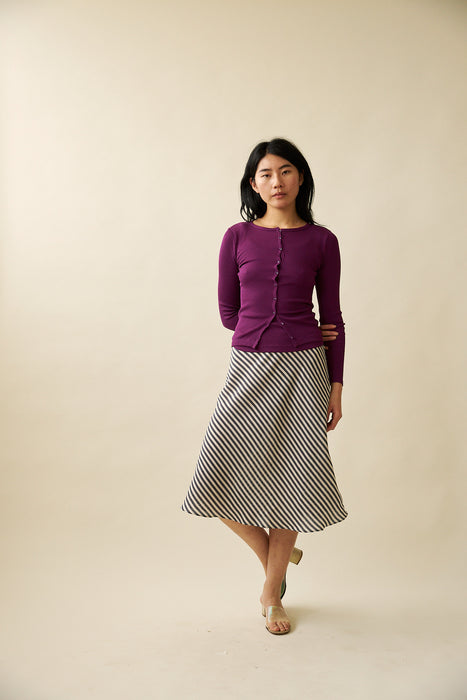 Slip Skirt - Midnight Stripe