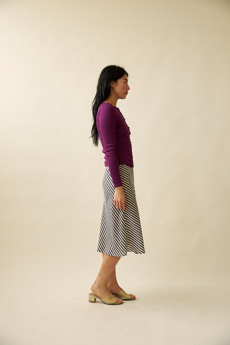 Slip Skirt - Midnight Stripe