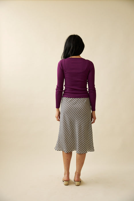 Slip Skirt - Midnight Stripe