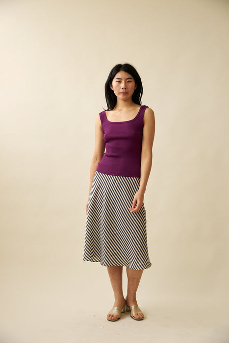 Slip Skirt - Midnight Stripe