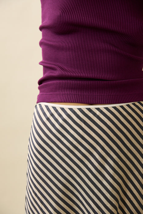 Slip Skirt - Midnight Stripe
