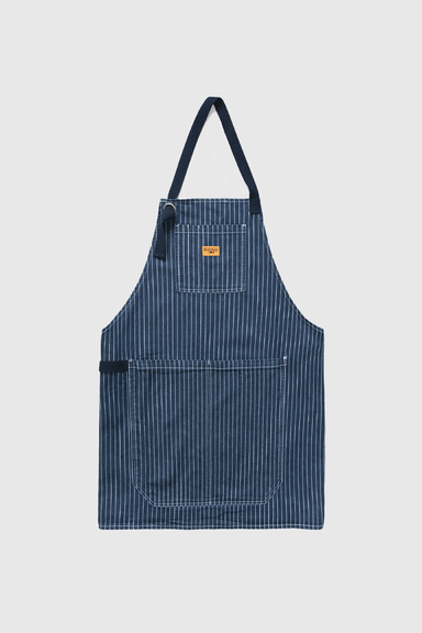Pinstripe Denim Apron - Indigo