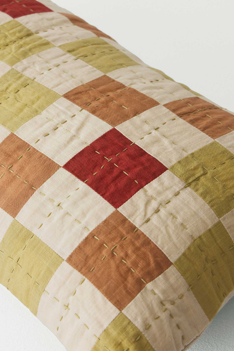 Plaza Patchwork Cushion Cover - Reed / Caramel