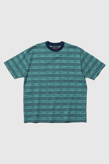Pocket Tee Jacquard Stripe - Sax