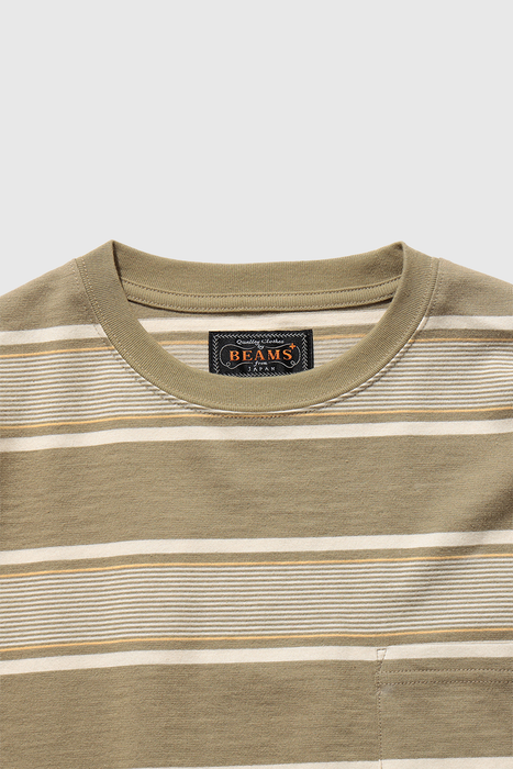 Pocket Tee Wide Stripe - Olive