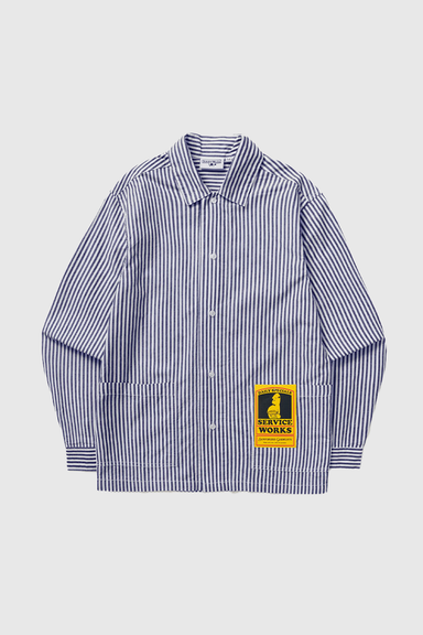 Poplin Stripe Waiter Shirt - Royal