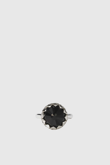 Protea Ring Large - Sterling Silver / Onyx