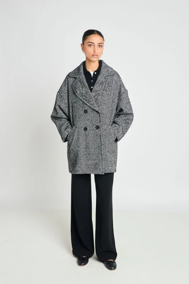 Purpose Coat - Black Herringbone
