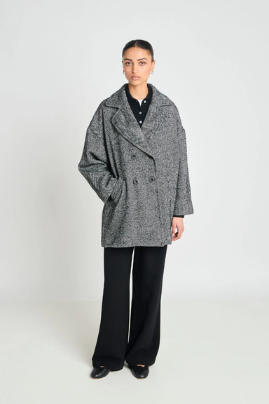 Purpose Coat - Black Herringbone