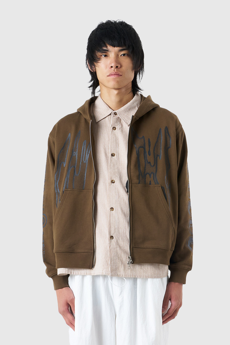 Razor Zip Hoodie - Brown