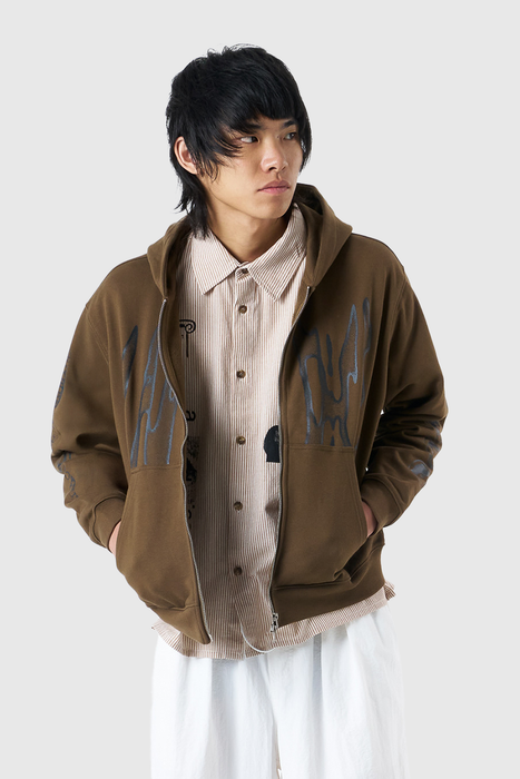 Razor Zip Hoodie - Brown