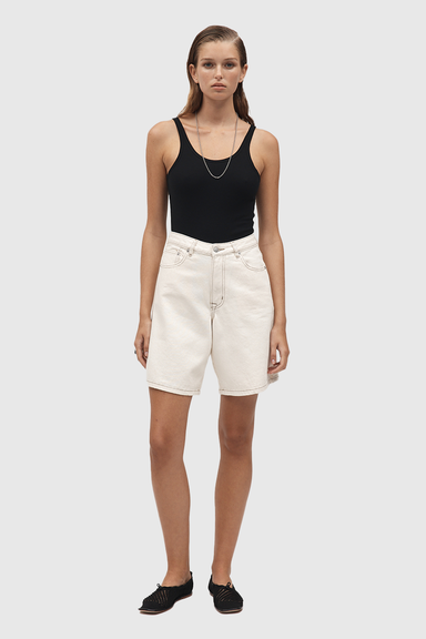 Relaxed Jean Short - Ecru