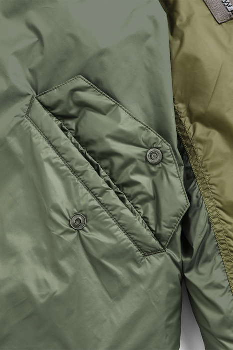 Reversible MA-1 Type Down Jacket - Crazy Olive / Black