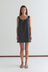 Rounded Neck Dress - Mono Stripe
