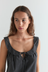 Rounded Neck Dress - Mono Stripe