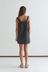 Rounded Neck Dress - Mono Stripe