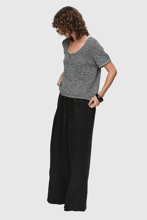 Rumi Top - Black / Ivory Melange