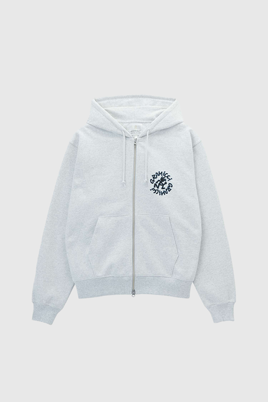 Running Man Zip Hooded Sweatshirt - Heather Ash