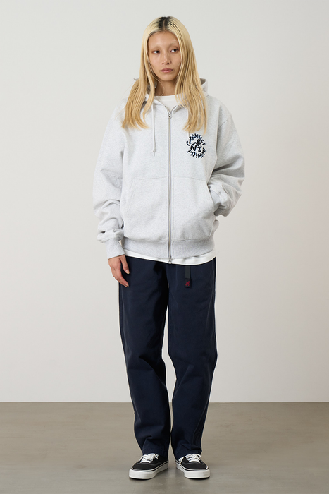 Running Man Zip Hooded Sweatshirt - Heather Ash