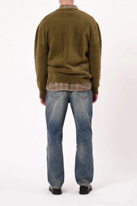 Shag V-Neck Knit - Moss