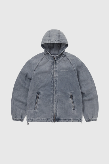 SP-Logo Denim Windbreaker - Washed Blue