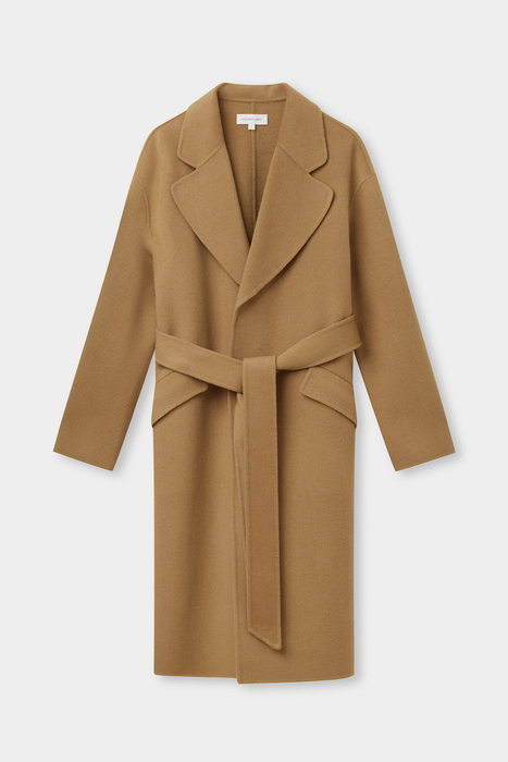 Sadie Single Breasted Wool Coat - Camel