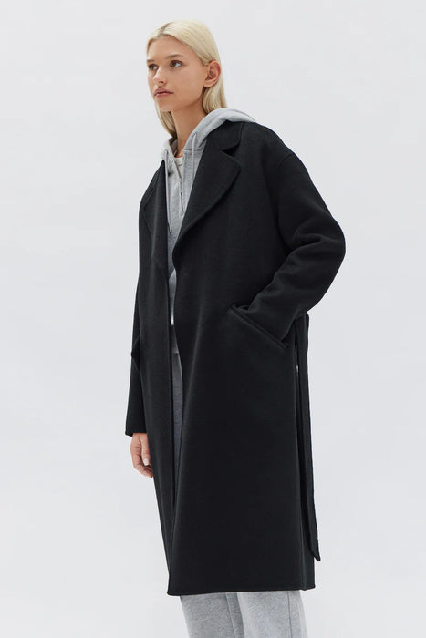 Sadie Single Breasted Wool Coat - Black