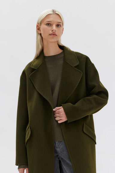 Sadie Single Breasted Wool Coat - Forest