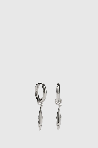 Sardine Charm Earrings - Sterling Silver