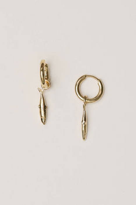 Sardine Charm Earrings - Gold Plated