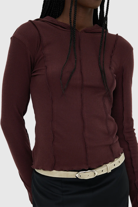 Segment Hooded Top - Garnet